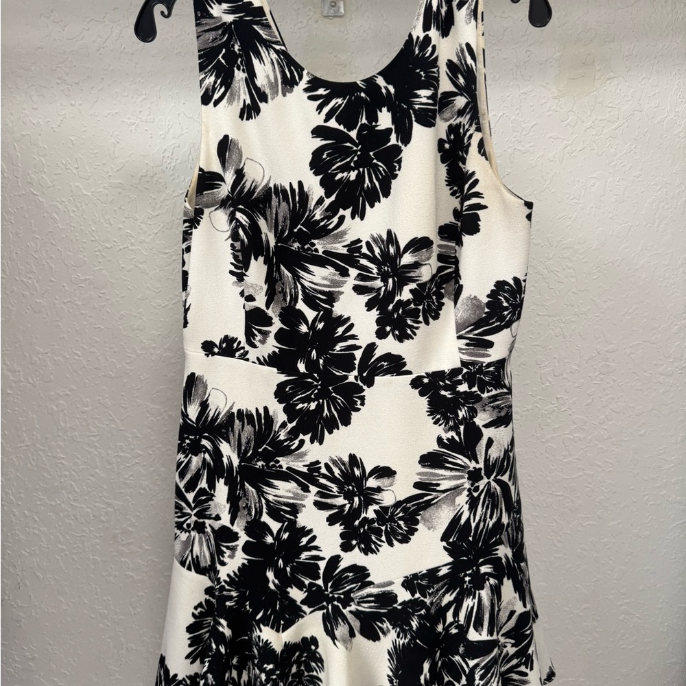 Rebecca Taylor Black and White Floral Mini Dress
